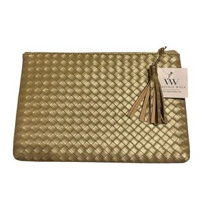 Virginia Wolf Gold Textured Clutch